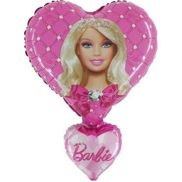 (#) Barbie Herzen II, Form II Art.Kat. F322  Metallic Foilballoons