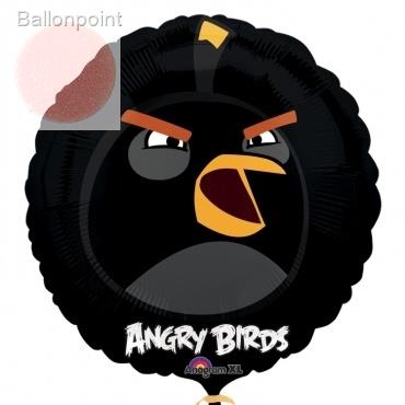 Angry Birds schwarz 18", M 18inch Rund Metallic Folienballon Ø45cm, in SB-Verpackung Art.Kat. F314