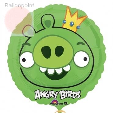 Angry Birds King Pig 18", M 18inch Rund Metallic Folienballon Ø45cm, in SB-Verpackung Art.Kat. F314