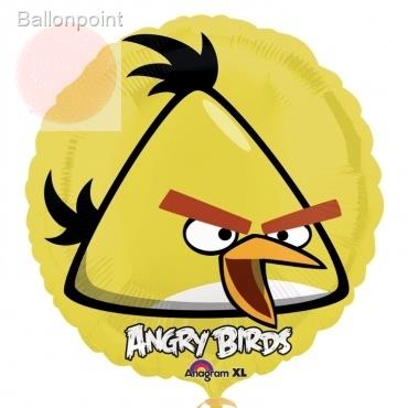 Angry Birds gelb 18", M 18inch Rund Metallic Folienballon Ø45cm, in SB-Verpackung Art.Kat. F314