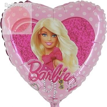 (#) Barbie Herz 18", M 18inch Rund Metallic Folienballon Ø45cm, in SB-Verpackung Art.Kat. F323