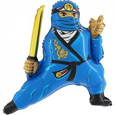 Ninja blau, Figuren-Folienballon, Form E  ArtKat  F311