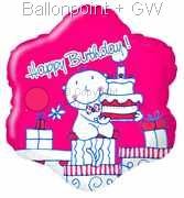 FOBM045-665810E  Be Happy Folienballon 45cm  (18"), Steinbeck Birthday Ballon