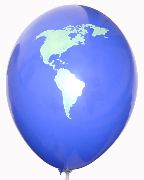 MR100U-WEK01 Ø~35cm World emblem printed on two site, Balloons color of your choice