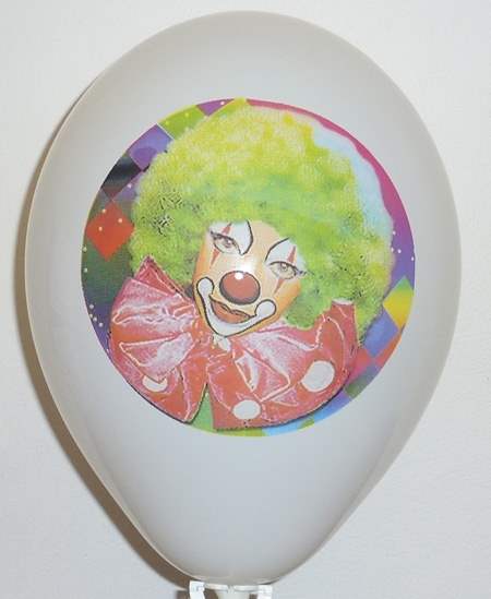MR100-14PD/H-Clown ~Ø35cm with Clown head print one site 4C, Balloons of you choice