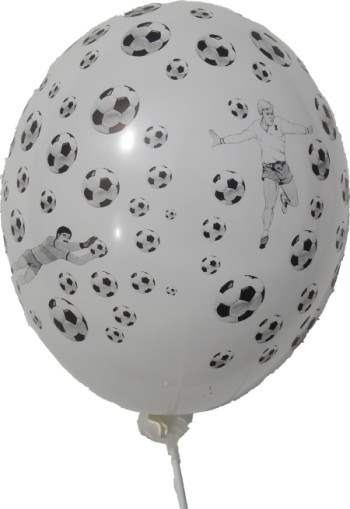 BMR100-2312-51H-SP4 footbal balloon with football player, balloncolor white, price per SB pack with 5 piece