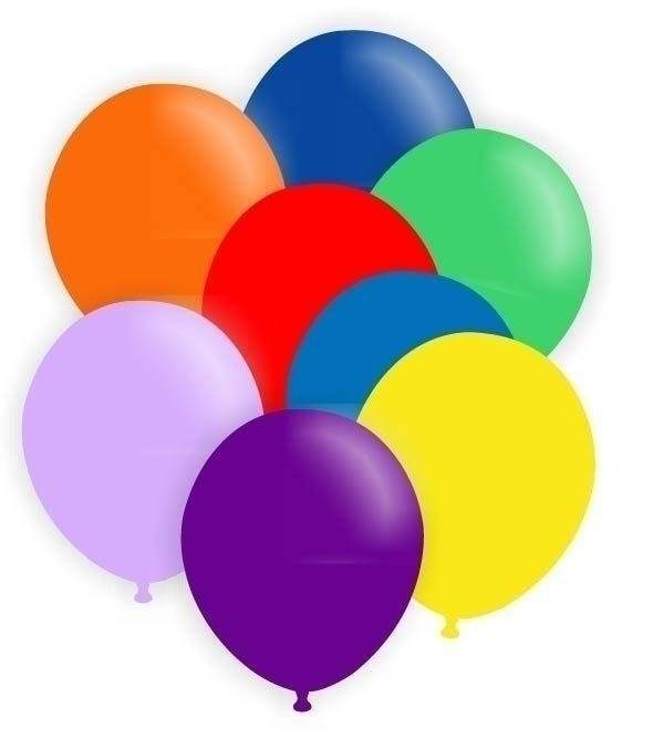 Ø 33cm  Luftballon BUNTER Mix alle n inkl. WEISS und SCHWARZ, Größe 33cm/12inch Modell R100T, Packung zu 100 Stück