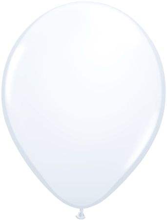 R085Q Ø 28cm / 11inch WEISS Qualatex Luftballon Standardfarbe, Umfang ~90/104cm ; Form Tropfenform/Birnenförmig