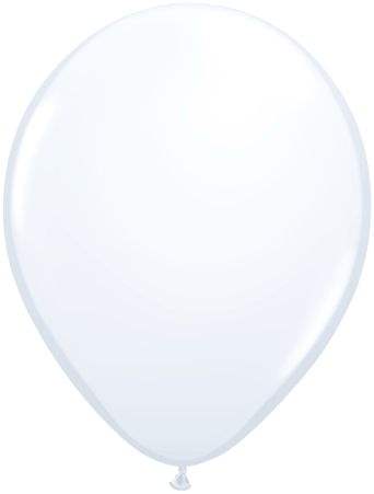 R085Q Ø 28cm / 11inch WEISS  Luftballon Standardfarbe, Umfang ~90/104cm ; Form Tropfenform/Birnenförmig