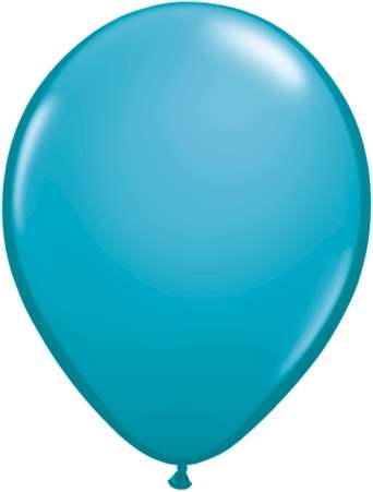 R085Q Ø 28cm / 11inch BLAU-TÜRKIS Qualatex Luftballon Standardfarbe, Umfang ~90/104cm ; Form Tropfenform/Birnenförmig