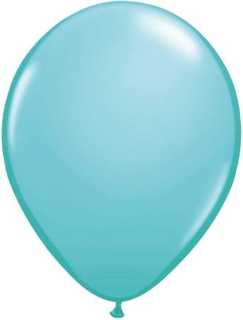 R085Q Ø 28cm / 11inch KARIBIGBLAU  Luftballon Standardfarbe, Umfang ~90/104cm ; Form Tropfenform/Birnenförmig