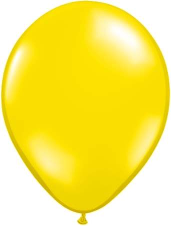 R085Q Ø 28cm / 11inch ZITRONENGELB Qualatex Luftballon Kristallfarbe, Umfang ~90/104cm ; Form Tropfenform/Birnenförmig