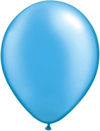 R085Q Ø 28cm / 11inch PERL  AZURBLAU  Luftballon Kristallfarbe, Umfang ~90/104cm ; Form Tropfenform/Birnenförmig
