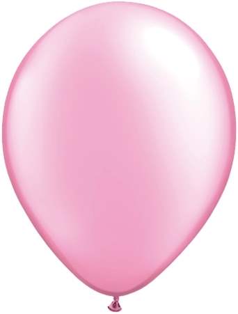 R085Q Ø 28cm / 11inch PERL  ROSA  Luftballon Kristallfarbe, Umfang ~90/104cm ; Form Tropfenform/Birnenförmig