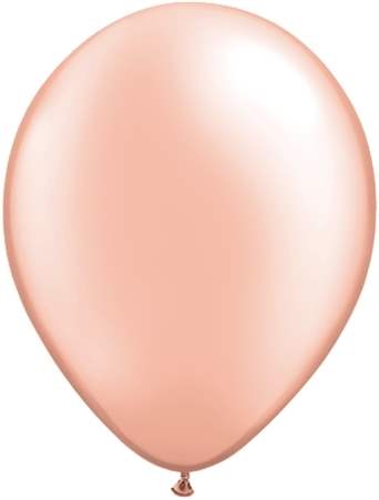R085Q Ø 28cm / 11inch PERL  PFIRSICH Qualatex Luftballon Kristallfarbe, Umfang ~90/104cm ; Form Tropfenform/Birnenförmig