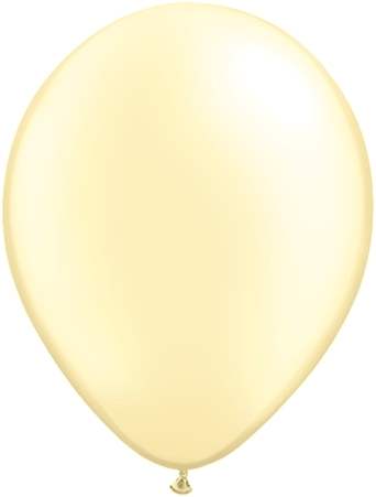 R085Q Ø 28cm / 11inch PERL  ELFENBEIN Qualatex Luftballon Kristallfarbe, Umfang ~90/104cm ; Form Tropfenform/Birnenförmig