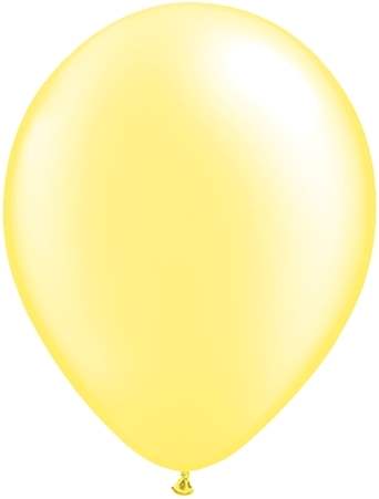 R085Q Ø 28cm / 11inch PERL  HELLGELB Luftballon Kristallfarbe, Umfang ~90/104cm ; Form Tropfenform/Birnenförmig