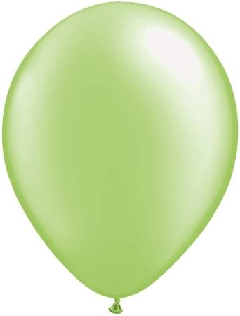 R085Q Ø 28cm / 11inch PERL LIMONENGRÜN Qualatex Luftballon Perlenfarbe, Umfang ~90/104cm ; Form Tropfenform/Birnenförmig