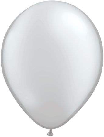 R085Q Ø 28cm / 11inch SILBER Qualatex Luftballon Metallic, Umfang ~90/104cm ; Form Tropfenform/Birnenförmig