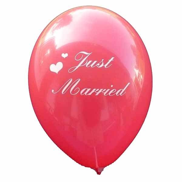 wedding balloon motiv just married Ø32cm individual printed two site, Balloons RED