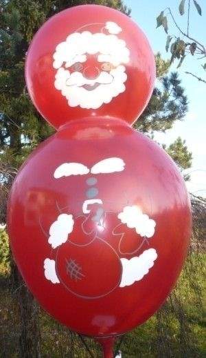 F12w-160-101-S Weihnachtsmann Riesen-Ballon ~160cm, Riesenfigur XXL Ballonfarbe ROT mit unserem 1sei