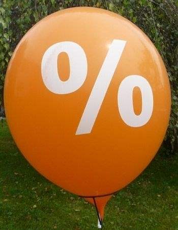 black % Ø 100cm (40inch), % Balloon WHITE with black % 3-sided 1coloublack printed, balloon spout at the bottom