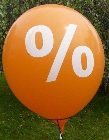 % Ø 100cm (40inch),  MR265-31 ORANGE mit Aufdruck  in schwarz, 3seitig 1farbig bedruckt, Stutzen unten