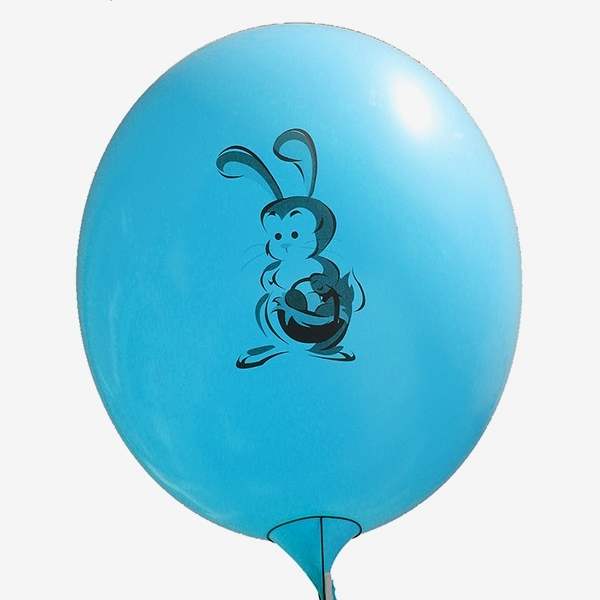 Ei mit Motiv01 Hase mit Osterei Ø 100cm BLAU Rieseneiballon XXL (Ovale-form)  Typ MRS320