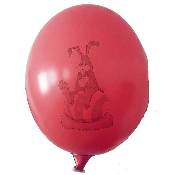 Ei mit Motiv01 Hase mit Osterei Ø 100cm ROT Rieseneiballon XXL (Ovale-form) Typ MRS320