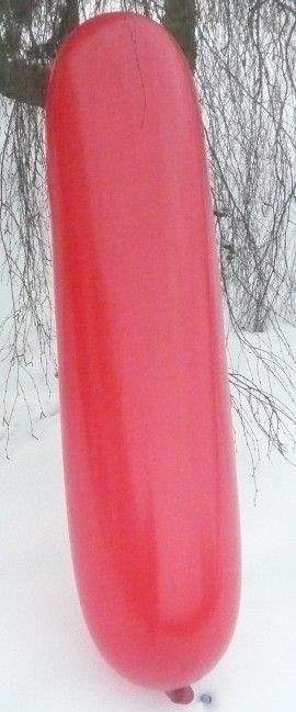 Z155 155cm Riesenzeppelin  Rot, länge ca.155cm Ø39cm, Riesenzeppelinballons Typ XXL, unbedruckt, Lieferung ohne Ballonverschluss unaufgeblasen.