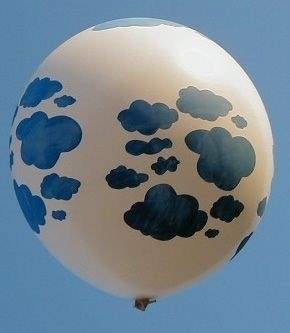 WOLKEN BALLON MR100 Ø 35cm (14inch), WEISS 5seitig 1farbig