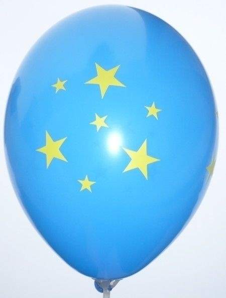 STERNE BALLON MR100R Ø 35cm (14inch), BLAU 5seitig 1farbig