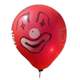 CLOWN Gesicht Ø 100cm  ROT mit  1seitig - 2farbig bedruckter extra starker Riesenballon MR265-12, Ballonstutzen unten.