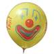 CLOWN Gesicht Ø 100cm  GELB mit  1seitig - 2farbig bedruckter extra starker Riesenballon MR265-12, Ballonstutzen unten.