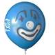 R350-199-12H Motiv Clown face printed one site, Balloons assorted