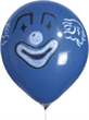 CLOWN Gesicht Ø 50cm  WEISS , 1seitig 2farbig bedruckter extra starker Riesenballon MR150-12,  Ballonstutzen unten