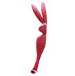 F01U Langohrhase 65cm, ROT, Latexfigur Hase Typ S,