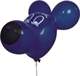 F04a Mauskörper ~ 70cm groß, Latexfigur, Ballonfarbe DUNKELBLAU, mit Standardaufdruck ohne Zubehör.