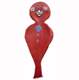 F12c  Clown Puppe M ~85cm  ROT, Latexfigur mit Standardaufdruck ohne Zubehör.