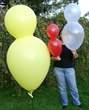 F12c  Clown Puppe M ~85cm  Latexfigur, bunter Mix, Latexfigur mit Standardaufdruck