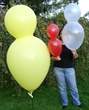 F12c  Clown Puppe M ~85cm  Latexfigur, bunter Mix, Latexfigur mit Standardaufdruck