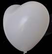 H041R  WEISS Deko Latex-Herzballon ~40cm (17inch) breit, unbedruckt, ohne Zubehör.