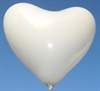 H150R  Deko Riesen Latex-Herzballon WEISS ~140cm (60inch) breit, unbedruckt, ohne Zubehör.