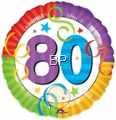 FOBM045-115115F  Folienballon Happy Birthday ohne Text nur Zahl 80