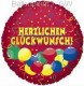 FOBM045-5083DE Foil balloon round 45cm  (18"), Herzlichen Glückwunsch, price per ea