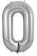 FOZ086-Z0 Riesenfolienzahlen 0, 86cm hoch(36") SILBER, unverpackt, unaufgeblasen ohne Zubehör.