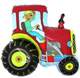 Traktor rot  Figuren-Folienballon, Form E  ArtKat
