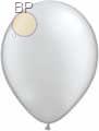 R100B-4070-00-U Ø35cm Metallic Rundballon, Ballonfarbe Perl Weiss Standardqualität, unbedruck