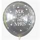 BMR100-51 wedding MR. & MRS. motiv balloon, balloncolor perlwhite, price per piece, 5 site printed
