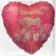 FOBH045-06833E  Folienballon Heart 45cm  (18") Text: I love you, price per piece